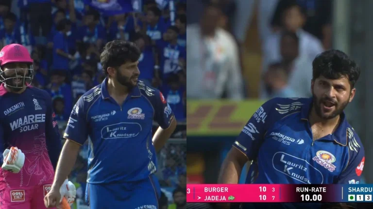Ravindra Jadeja and Shardul Thakur involved in friendly banter during MI vs RR c: आईपीएल 2026 का सबसे मजेदार पल