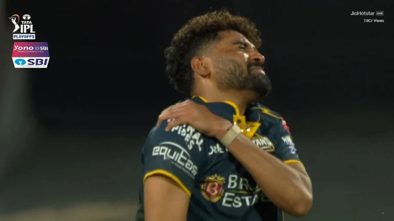 Mohammed Siraj RULED OUT? GT pacer suffers nasty shoulder injury during Qualifie – IPL 2026: मोहम्मद सिराज को लगी चोट, गुजरात टाइटंस की बढ़ी चिंता